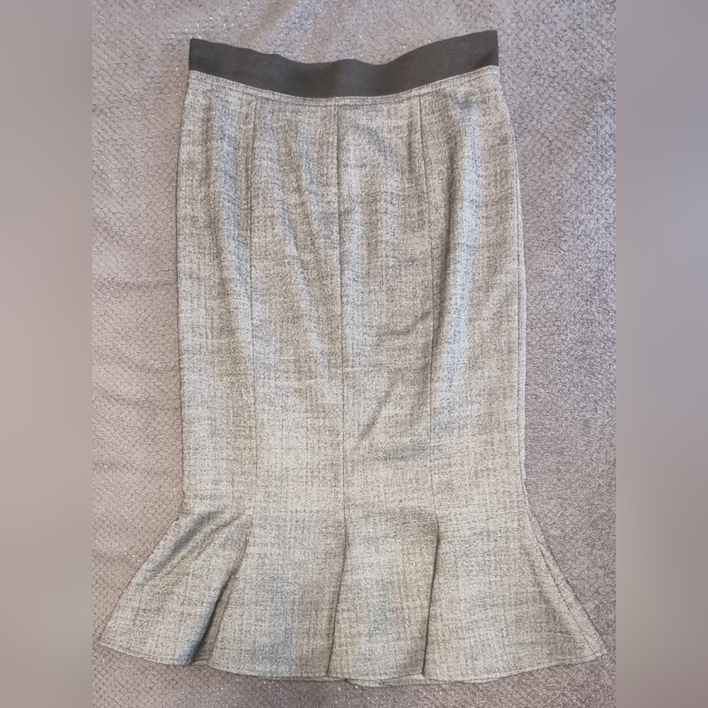 Marciano Gray Pencil Skirt with Flared Hem